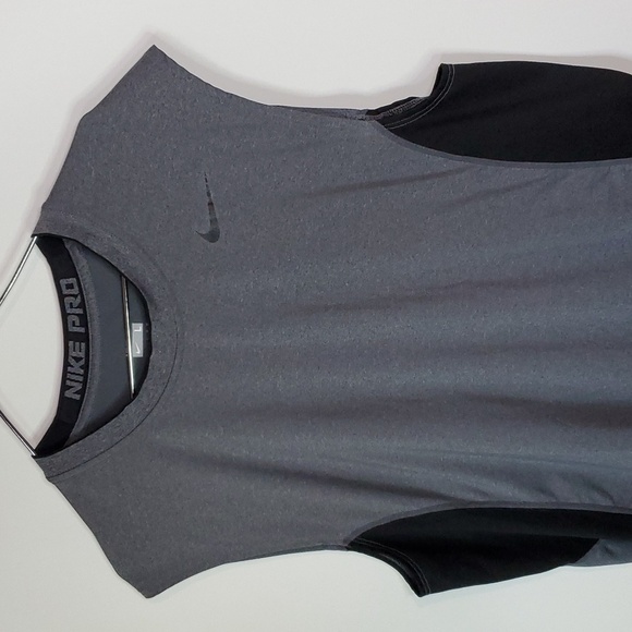 Nike fit pro large black and grey athletic jersey - Picture 2 of 6